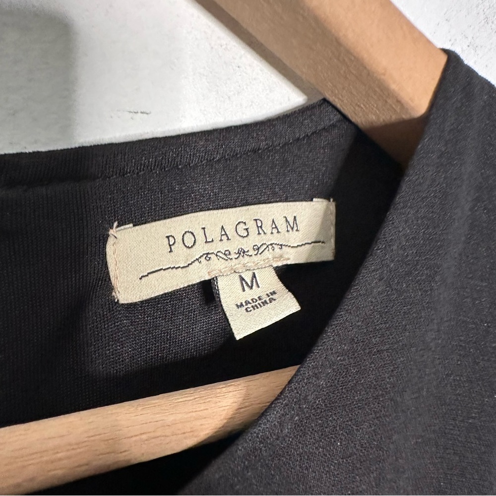 Polagram | Black Short Sleeve Faux Wrap Maxi Dress Size Medium - Picture 6 of 7